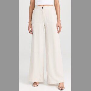 New Sand (White/Cream) Theory Cargo Wide Leg Pants Size 6 NWT